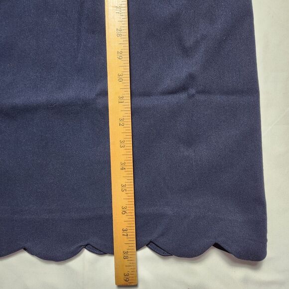 J McLaughlin Womens 6 Elle 3/4 Bell Sleeve Scalloped Hem Dress Navy - Picture 7 of 9